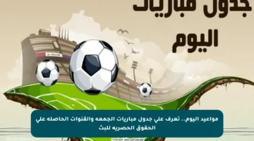 مواعيد اليوم.. تعرف على جدول مباريات الجمعة والقنوات الحاصلة على الحقوق الحصرية للبث